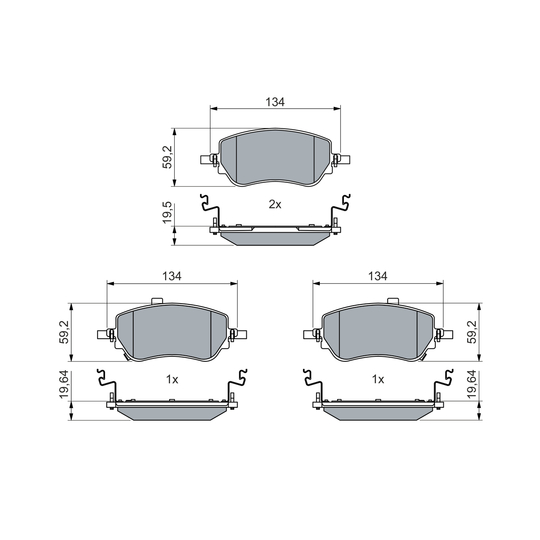 0 986 460 015 - Brake Pad Set, disc brake 