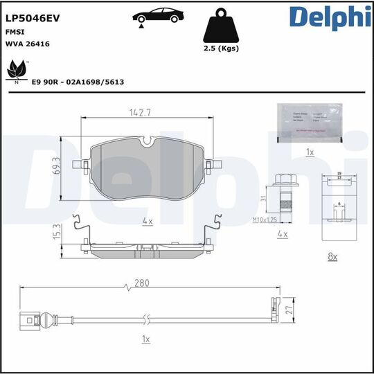 LP5046EV - Brake Pad Set, disc brake 