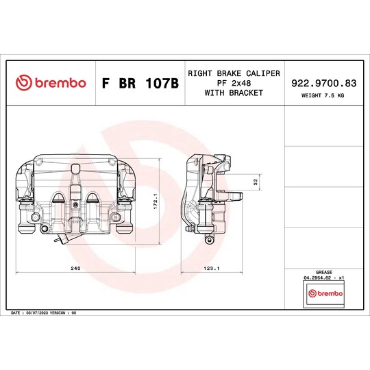 F BR 107B - Brake Caliper 