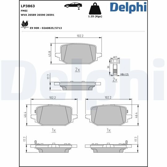 LP3863 - Brake Pad Set, disc brake 