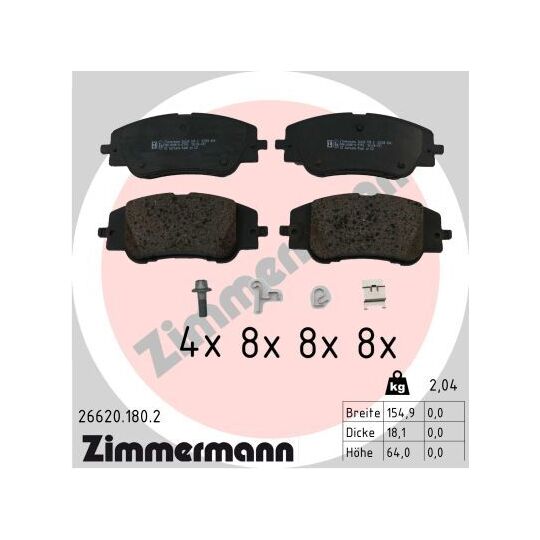 26620.180.2 - Brake Pad Set, disc brake 