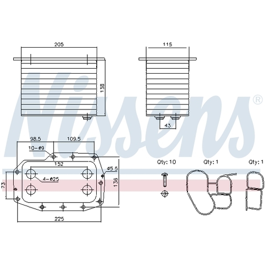 91433 - Õliradiaator, mootoriõli 