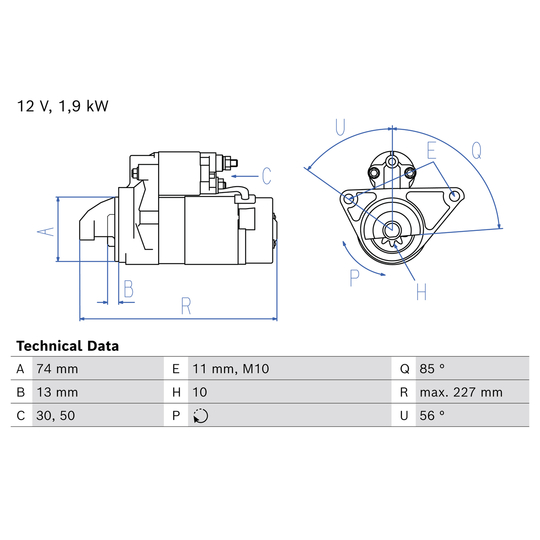 0 986 027 050 - Startmotor 