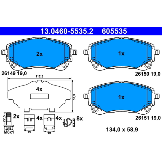 13.0460-5535.2 - Brake Pad Set, disc brake 