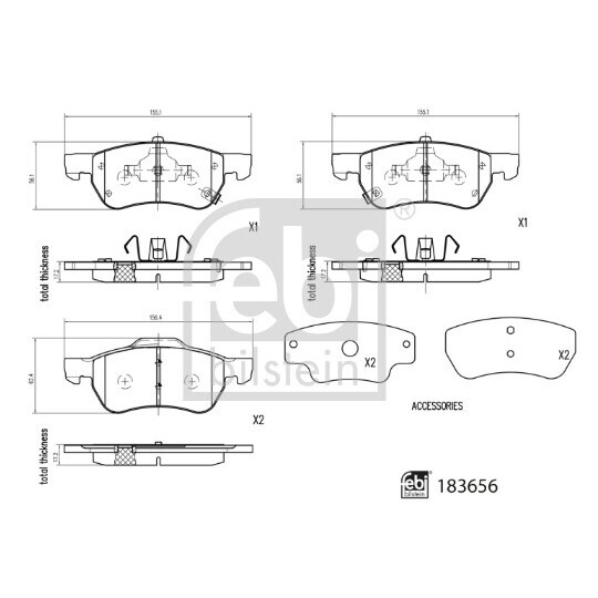 183656 - Brake Pad Set, disc brake 