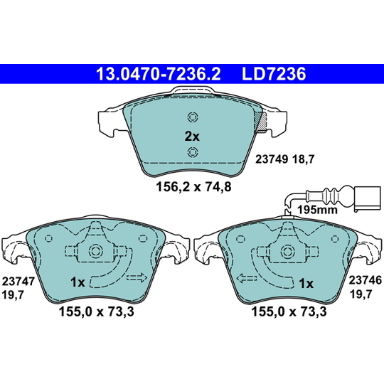 13.0470-7236.2 - Brake Pad Set, disc brake 