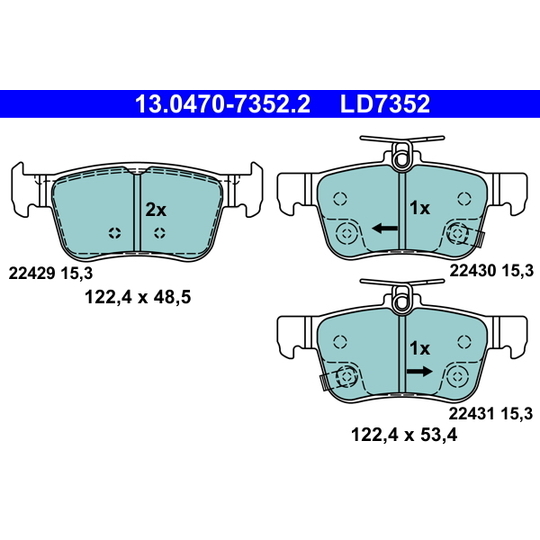 13.0470-7352.2 - Brake Pad Set, disc brake 