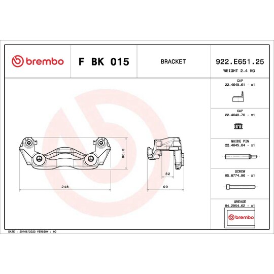 F BK 015 - Brake Caliper Bracket Set 