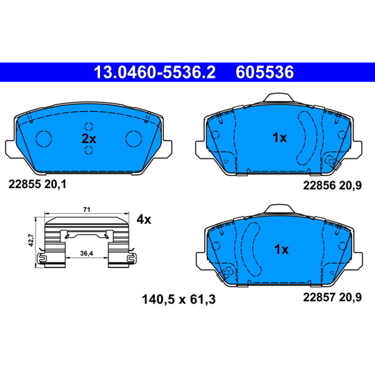 13.0460-5536.2 - Brake Pad Set, disc brake 