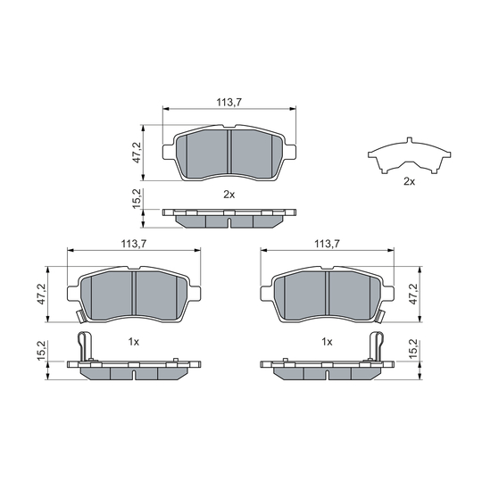 0 986 460 075 - Brake Pad Set, disc brake 