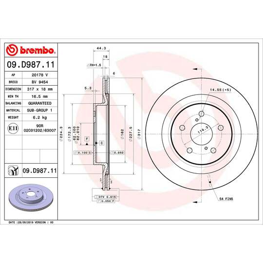 09.D987.11 - Brake Disc 