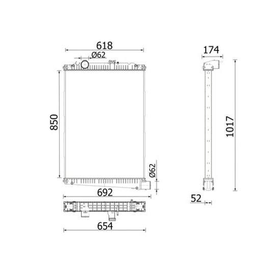 CR 1047 001S - Radiator, engine cooling 