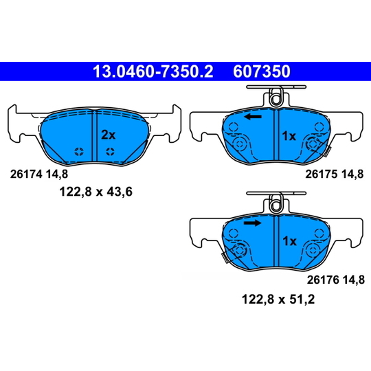 13.0460-7350.2 - Brake Pad Set, disc brake 