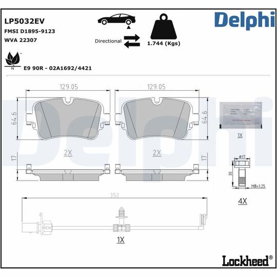 LP5032EV - Brake Pad Set, disc brake 