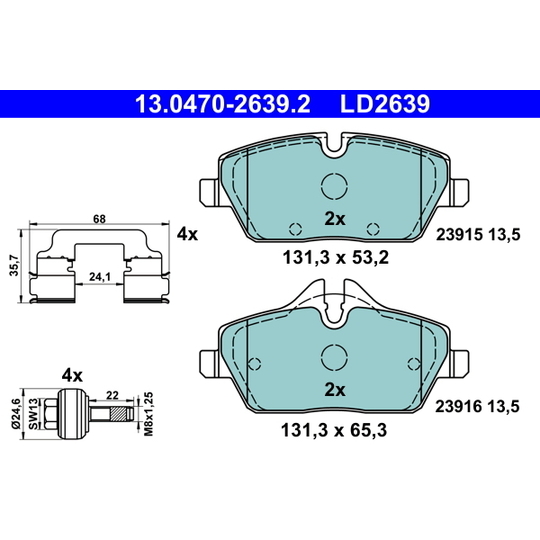 13.0470-2639.2 - Brake Pad Set, disc brake 