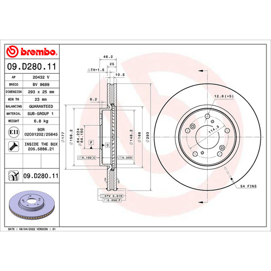 09.D280.11 - Brake Disc 