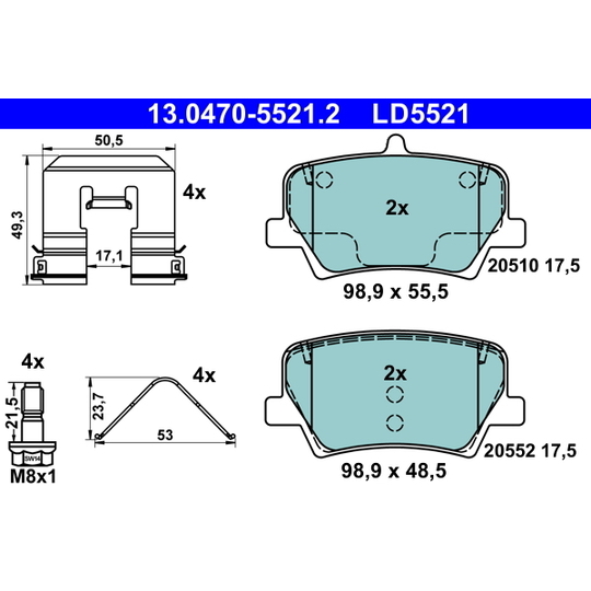 13.0470-5521.2 - Brake Pad Set, disc brake 