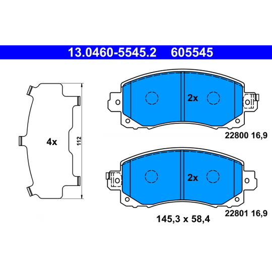 13.0460-5545.2 - Brake Pad Set, disc brake 