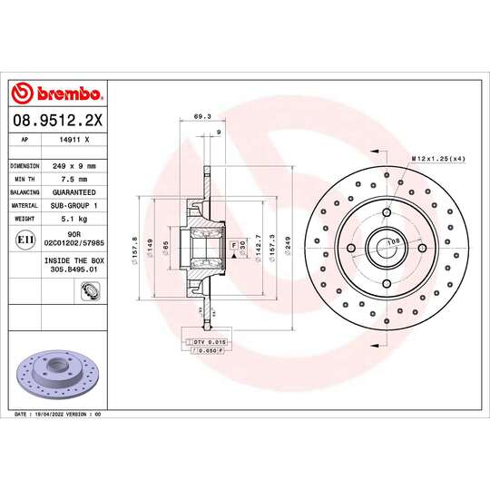 08.9512.2X - Brake Disc 