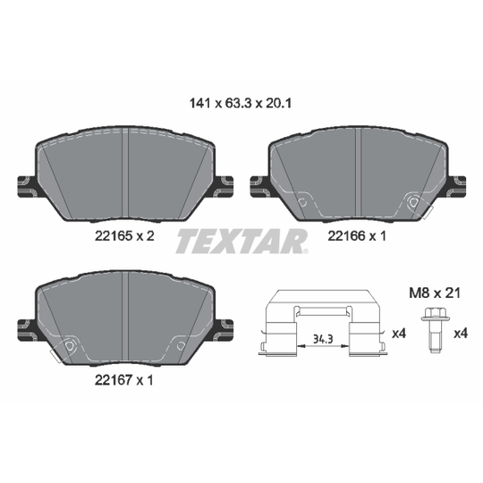 2216503 - Brake Pad Set, disc brake 