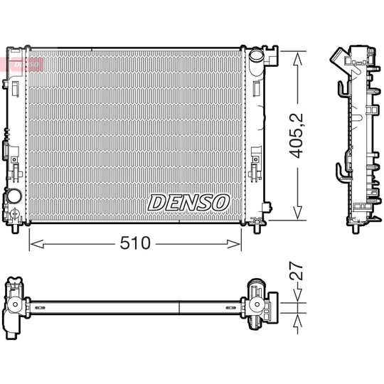 DRM46076 - Radiaator, mootorijahutus 