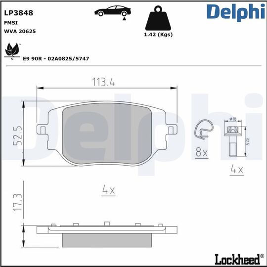 LP3848 - Brake Pad Set, disc brake 