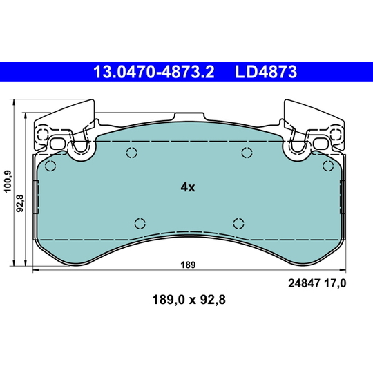 13.0470-4873.2 - Brake Pad Set, disc brake 