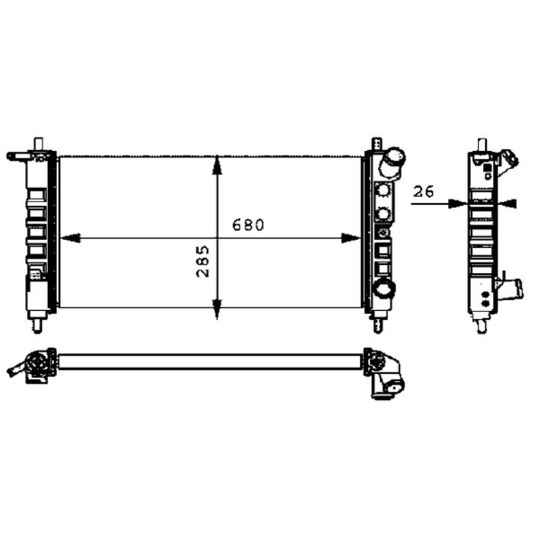 CR 313 000P - Radiator, engine cooling 