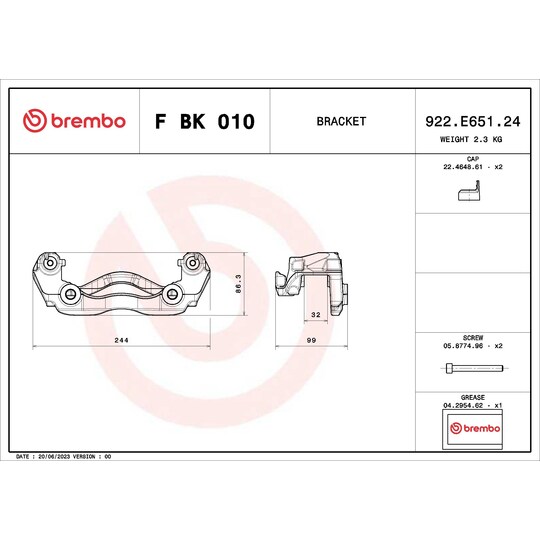 F BK 010 - Brake Caliper Bracket Set 