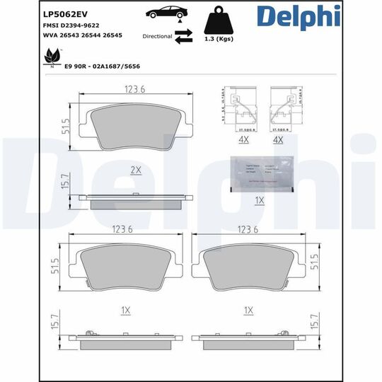 LP5062EV - Brake Pad Set, disc brake 