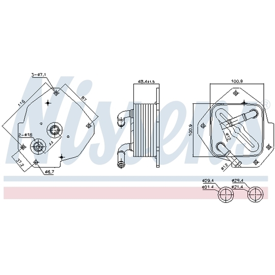 91456 - Oil Cooler, engine oil 