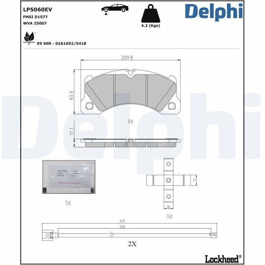 LP5060EV - Brake Pad Set, disc brake 