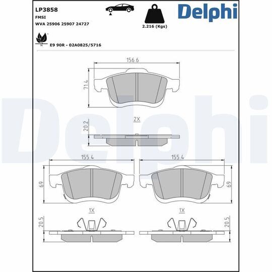 LP3858 - Brake Pad Set, disc brake 