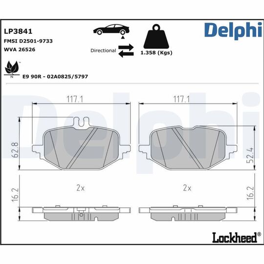 LP3841 - Brake Pad Set, disc brake 