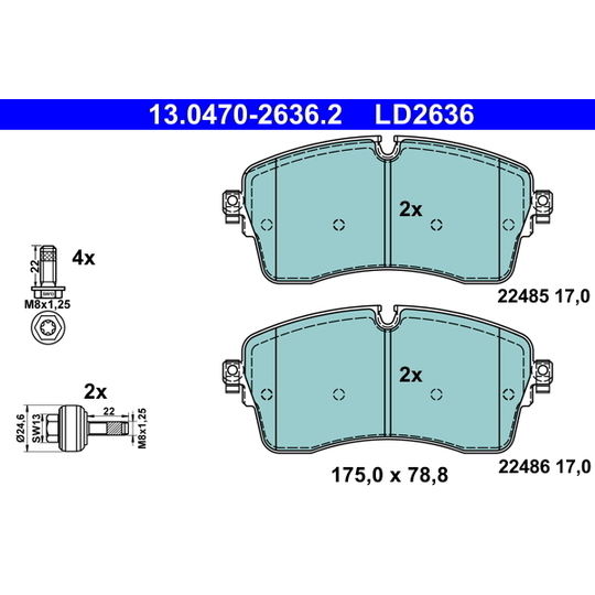 13.0470-2636.2 - Brake Pad Set, disc brake 