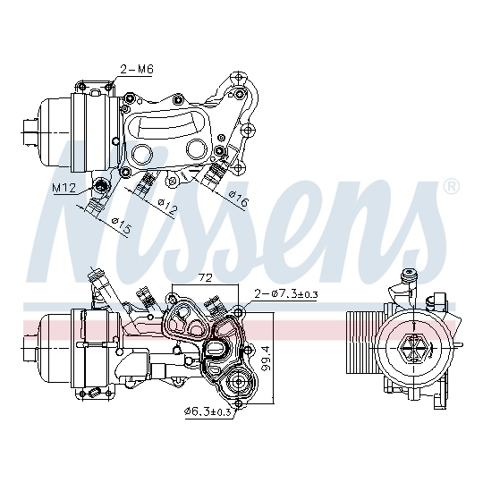 90992 - Oljekylare, motor 