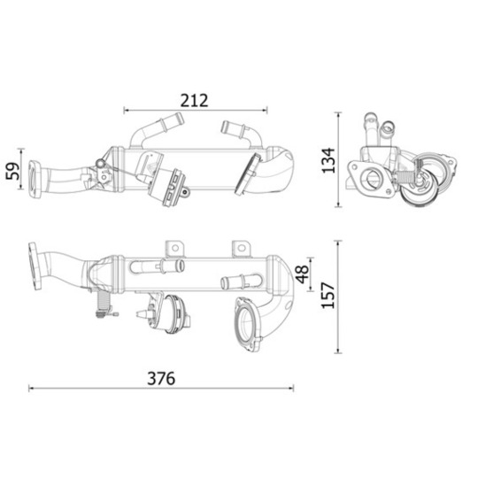 CE 47 000P - Cooler, exhaust gas recirculation 