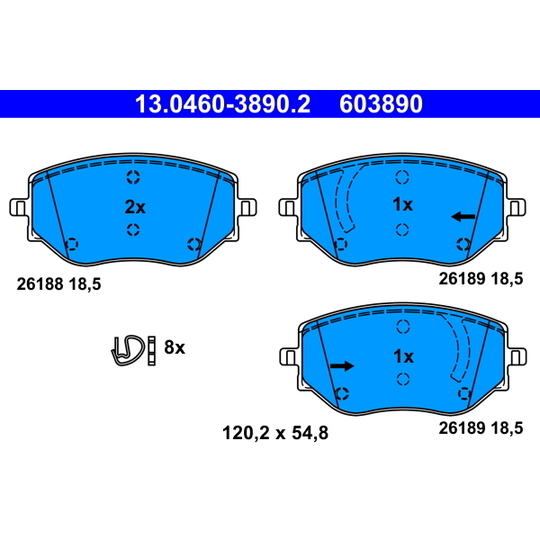 13.0460-3890.2 - Brake Pad Set, disc brake 