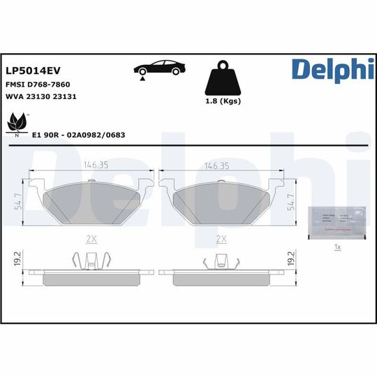 LP5014EV - Brake Pad Set, disc brake 