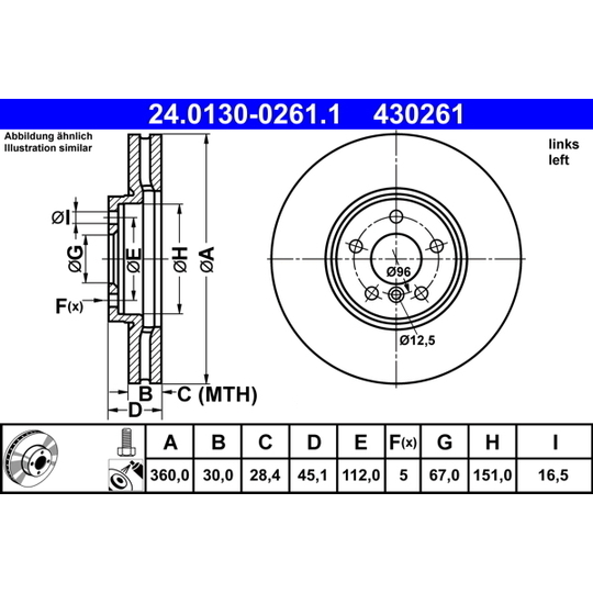 24.0130-0261.1 - Brake Disc 