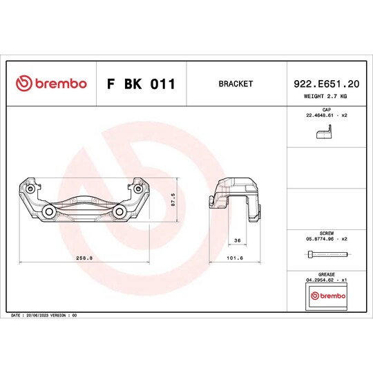 F BK 011 - Brake Caliper Bracket Set 