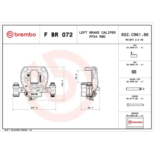 F BR 072 - Brake Caliper 