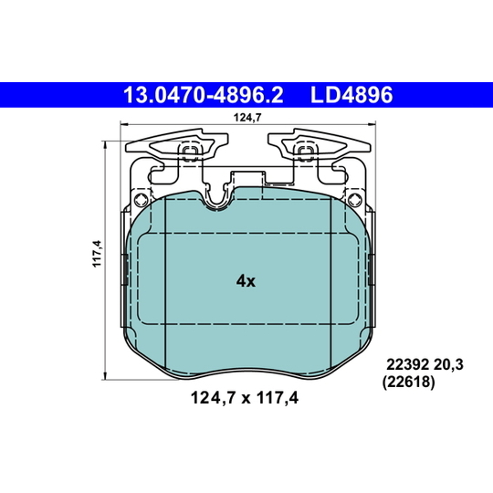 13.0470-4896.2 - Brake Pad Set, disc brake 