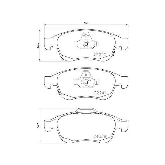 P 23 165X - Brake Pad Set, disc brake 