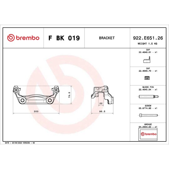 F BK 019 - Brake Caliper Bracket Set 