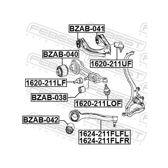 1624-211FLFL - Track Control Arm 