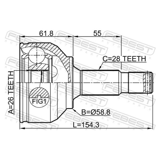 2510-X716AT - Joint Kit, drive shaft 