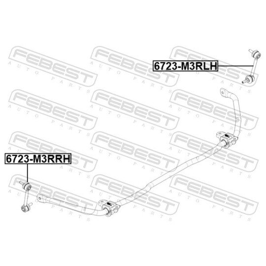 6723-M3RRH - Rod/Strut, stabiliser 