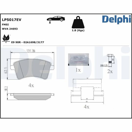 LP5017EV - Brake Pad Set, disc brake 