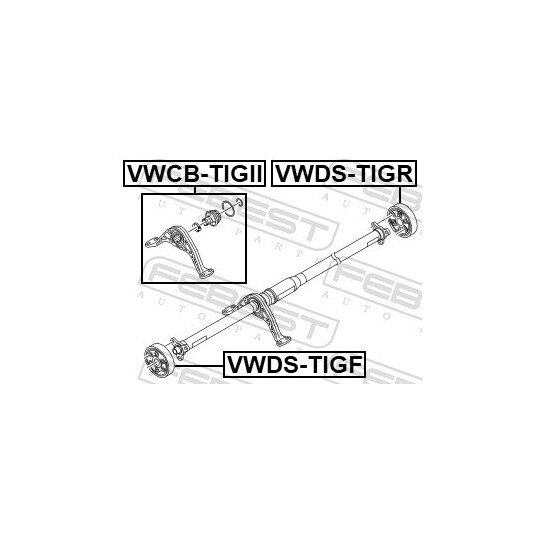 VWCB-TIGII - Bearing, propshaft centre bearing 